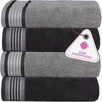 CASA COPENHAGEN He & She 4Pcs 100% Egyptian Cotton Large Designer Towels Gift by CASACOPENHAGEN
