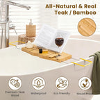 Bamboo Bathtub Tray Expandable Bathroom Tray - Image 4