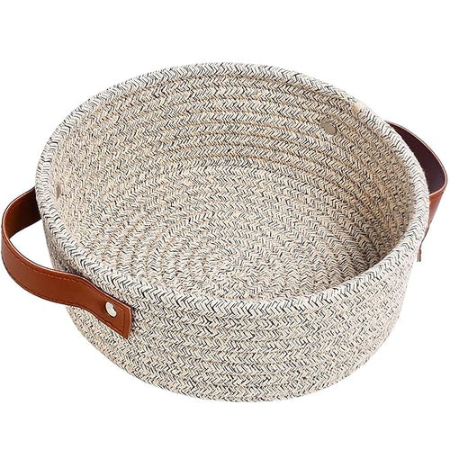 ABenkle Small Storage Basket, Mini Cotton Rope Storage Bin, Cute Tiny Shelf by ABenkle