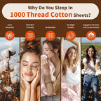 LBRO2M 1000 Thread Count 100% Egyptian Cotton Sheets Set Twin XL, 3 Piece Sets - Image 4