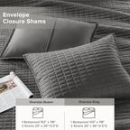 Comfort Spaces Charcoal Oversized King Quilt Set 120"x118" Bedspread Quilted - Image 5