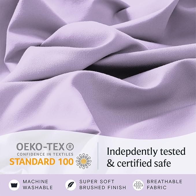 LuxClub 4 PC California King Sheet Set, Breathable Luxury Bed Sheets, Deep - Image 5