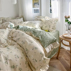 mixinni Reversible Sage Green Floral Duvet Cover Set King Size - Image 2
