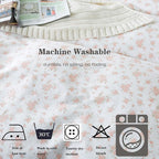 FADFAY Full Duvet Cover Set Pink Floral Comforter Cover 100% Cotton Girls Pink - Image 7