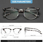 Blue Light Blocking Glasses Vintage Half Frame UV Clear Lens Anti Eyestrain - Image 3