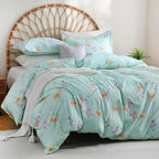 JSD Green Floral Duvet Cover Set Queen Size, 3 Piece Botanical Printed - Image 6
