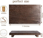 zoocatia Small Wood Tray Pedestal Stand Farmhouse Bathroom Decor Decorative - Image 3