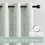 Beauoop Green Floral Jacquard Blackout Curtains 63 Inches Long 2 Panels - Image 6