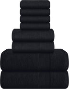 Belizzi Home 8 Piece Towel Set 100% Ring Spun Cotton, 2 Bath Towels 27x54 by Unknown