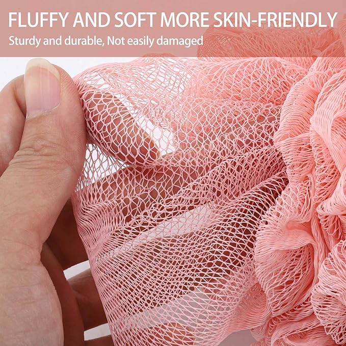 BTYMS Loofah Bath Sponges 60g/pc Shower Pouf Bath Scrunchies Body Puffs - Image 3
