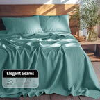 LBRO2M 100% Pure Linen Sheet Set Deep Pocket Up to 16" Bed Sheets Sets - Image 7