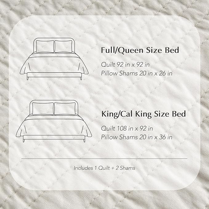 EVERGRACEHOME 100% Cotton Modern Lines Quilt Set King Size, Pre-Washed Soft - Image 8