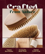 POPCHOSE Dry Brushing Body Brush, Natural Bristle Dry Skin Exfoliating Brush - Image 3