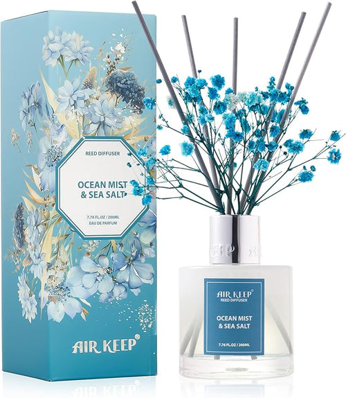 Airkeep Reed Diffuser Set/Ocean Mist&Sea Salt/6.76 fl oz/1 Pack/Home & Office by Airkeep
