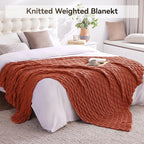 Knitted Weighted Blanket Adult, No Beads Heavy Blanket 50” x 60'' 5lbs - Image 6