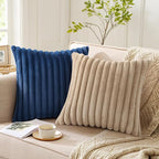 Pallene Faux Fur Plush Throw Pillow Covers 22x22 Set of 2, Luxury Soft Fluffy - Image 5