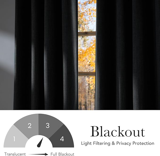 NICETOWN Faux Linen Charcoal Gray Blackout Curtains 84 inches Long - Image 6