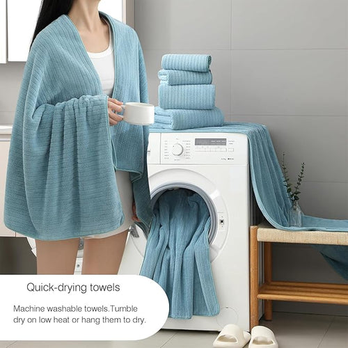 18 Piece Family Bath Towel Set Include 6 Bath Towels, 6 Hand Towels and 6 - Image 2