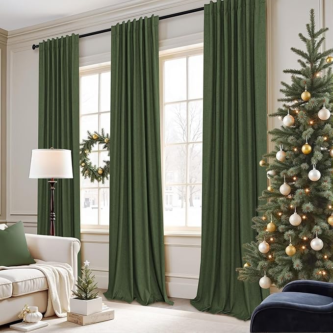 Christmas Green Blackout Curtains - Image 2
