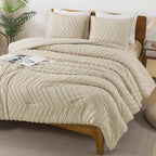 Andency Light Khaki California King Comforter Set, Boho Cal King Soft Warm - Image 5