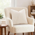 decorUhome Summer Cozy Faux Fur Throw Pillow Covers 16x16 Set of 2 Decorative - Image 2