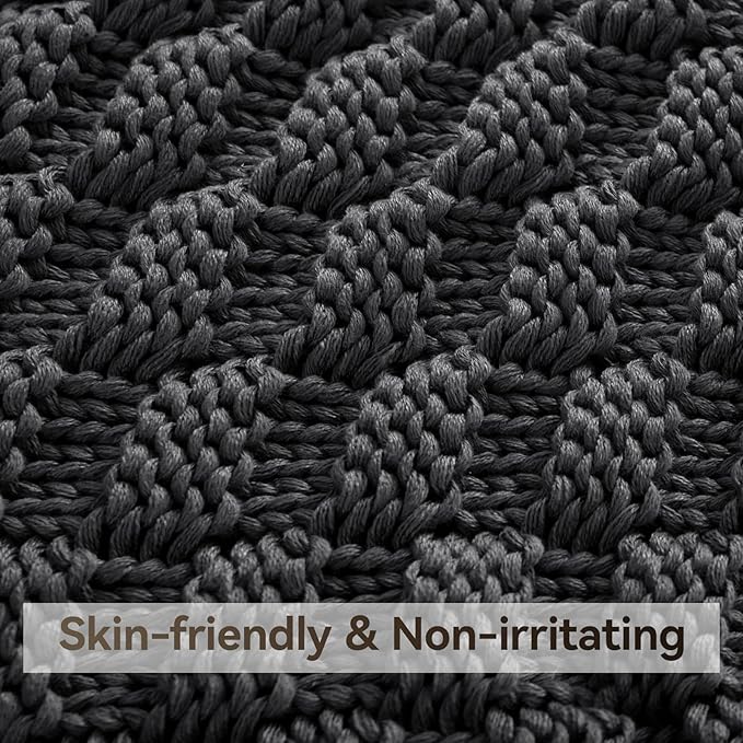 Knitted Weighted Blanket Kids, No Beads Heavy Blanket 40” x 60'' 7lbs, - Image 4