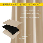 NICETOWN Biscotti Beige Blackout Curtains 84 inches Long - Image 3