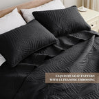 Exclusivo Mezcla California King Quilt Bedding Set, Lightweight Black Quilts - Image 3