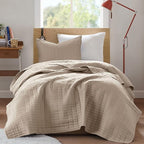 Comfort Spaces Kienna Quilt Set- Double Sided Stitching Design Summer Blanket - Image 2