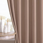 Joydeco Velvet Curtains Rose Beige Blackout Curtains Thermal Insulated 72 - Image 8