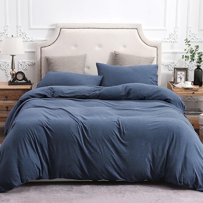 PURE ERA Jersey Knit Duvet Cover Set 100% T-Shirt Cotton Super Soft Comfy 2pc - Image 6