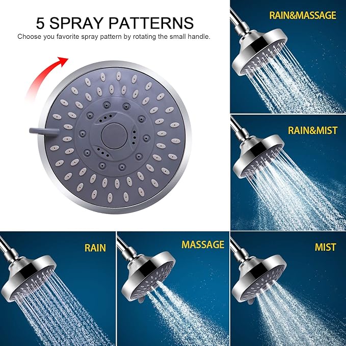 FEELSO Shower Head and 15 Stage Shower Filter Combo, High Pressure 5 Spray - Image 4