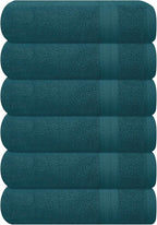 GLAMBURG Ultra Soft 6-Piece Hand Towel Set 16x28-100% Ringspun Cotton by GLAMBURG