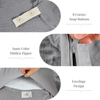 Gray Duvet Cover King, 100% Sandwashed Cotton Soft King Size Duvet Cover Set 3 - Image 4