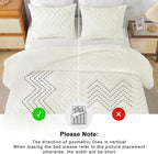 Andency Ivory Oversized Super King Comforter Set, Boho Soft Warm Tufted Neutral - Image 5