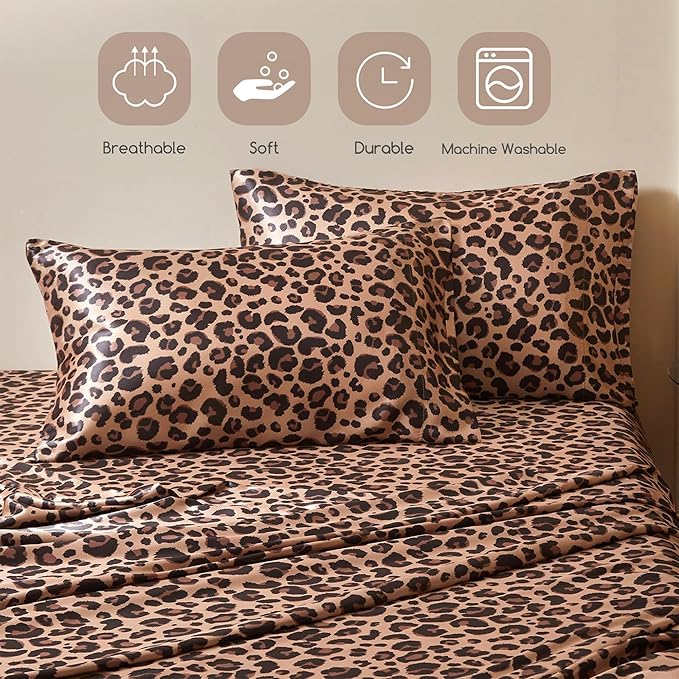 MR&HM Satin Bed Sheets, Twin XL Size Sheets Set - Image 6