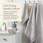 Springtree Home Luxury Bamboo Rayon Bath Towel Set of 4 | 35% Bamboo Rayon - Image 3