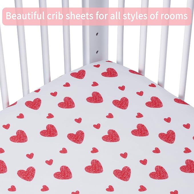 GUNTAIL Baby Crib Sheets for Boys Girls, 2 Pack Fitted Crib Sheet for Standard - Image 4