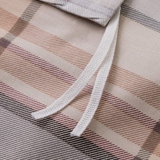 SUSYBAO Plaid Duvet Cover Queen 100% Cotton Khaki Gingham Duvet Cover Set 3 - Image 4