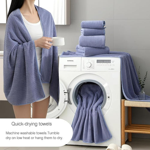 18 Piece Family Bath Towel Set Include 6 Bath Towels, 6 Hand Towels and 6 - Image 2