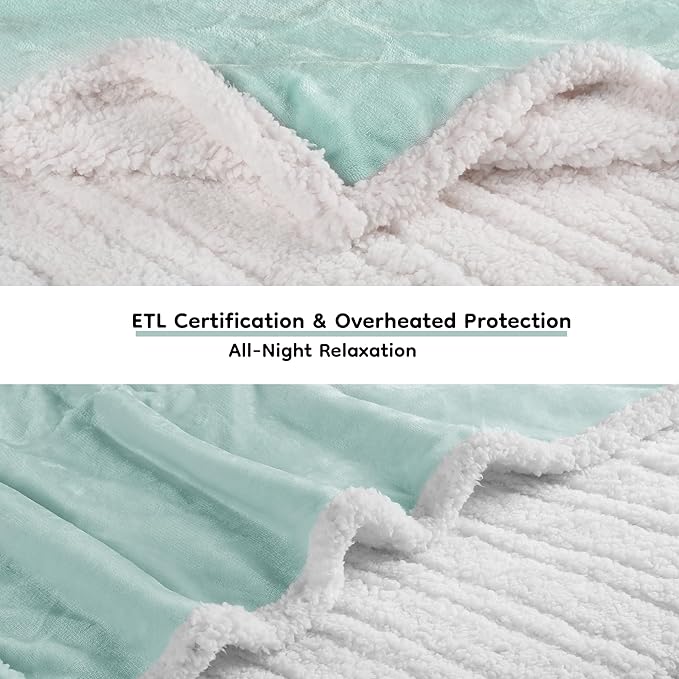 LaffyLo Heated Throw Blanket 50 x 60, Fast Heating Electric Blanket, Dual-Sided - Image 2