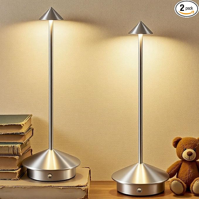 2 Pack Cordless LED Table Lamp, Rechargeable 5200mAH Battery Operated Lamp by Unknown