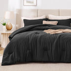 Love's cabin Black Queen Comforter Set, 3-Piece Prewashed Bed Set - Image 2