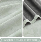 Beauoop Green Floral Jacquard Blackout Curtains 90 Inches Long 2 Panels - Image 3