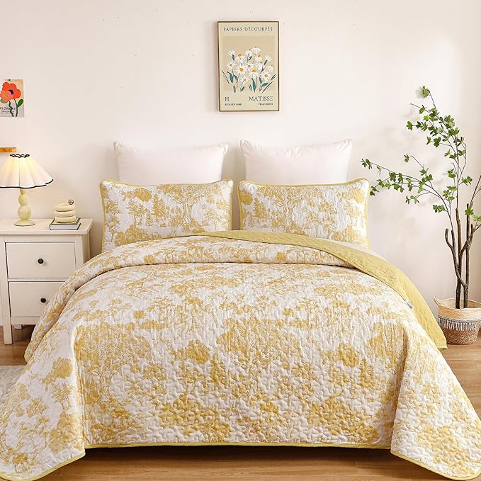 WONGS BEDDING Botanical Quilt Set Queen Size - Image 2
