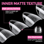 UNA GELLA Short Almond Fake Nails 216pcs Pre-shape Gel Acrylic Nail Tips - Image 7