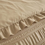 WONGS BEDDING Khaki Comforter Set Queen, 3 Pieces Ruffle Farmhouse Shabby Chic - Image 6