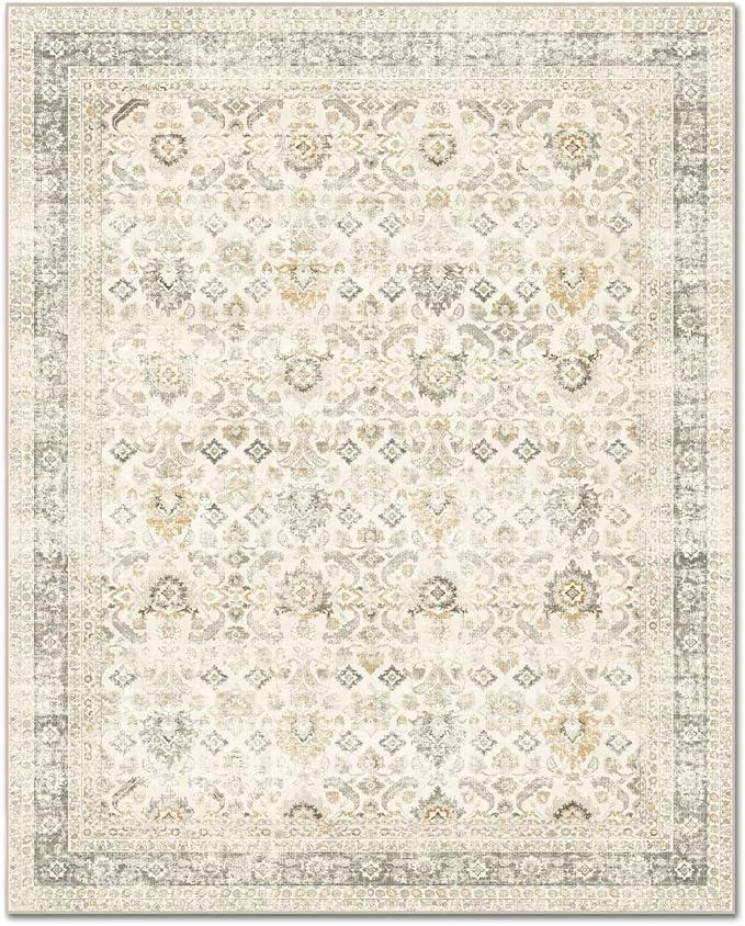 Washable 9x12 Area Rugs for Living Room, Boho Non-Slip Vintage Distress Lager - Image 8