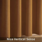 Joydeco Camel Brown Velvet Curtains 63 inch Length 2 Panels, Luxury Blackout - Image 8
