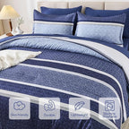 WONGS BEDDING Comforter Set Queen Size 7 Pieces, Patchwork Soft Lightweight - Image 5